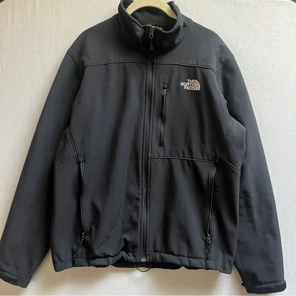 The North Face Apex Black Softshell Fleece Jacket Full Zip Size M